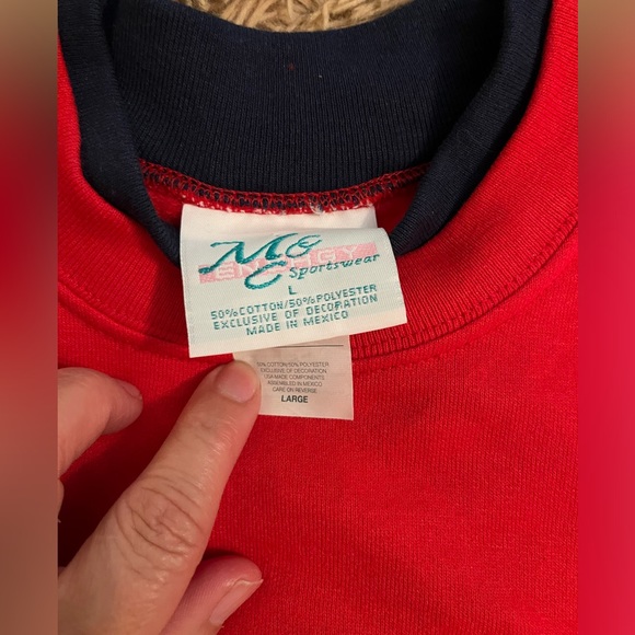 Vintage 90s Embroidered liberty heart Grandma Pullover Crewneck Sweater - Picture 7 of 9